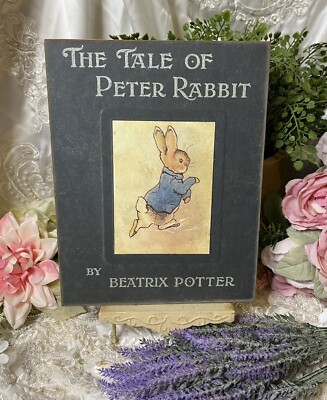 The Tale of Peter Rabbit Old Book Cover, Handcrafted Plaque / Sign  #1