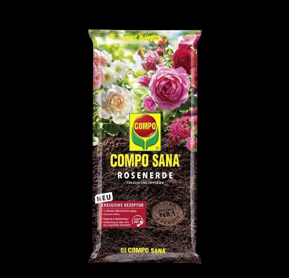 Compo Sana Rosenerde 40 L Blumenerde Spezialerde Dünger Kultursubstrat Blüten