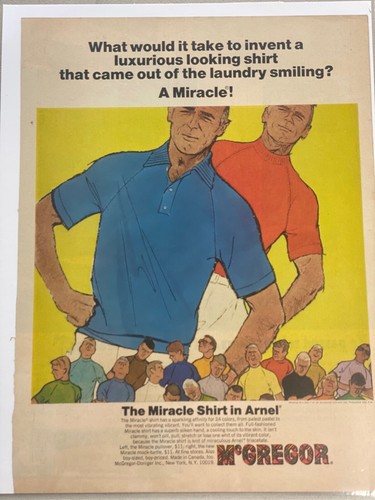 McGregor MIRACE Vintage Impreso Anuncio Ropa Deportiva Moda Para Hombre ANUNCIO | eBay