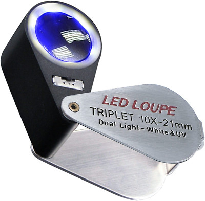 Jewelers Loupe Magnifier, Jewelry Loop Magnifier with Light, Hastings Triplet Lo