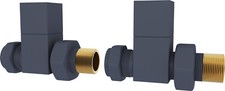 UK Radiators Manual Radiator Valves Square Angled Straight 1/2"x15mm *TwinPack*