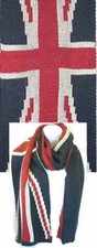F1674R  Union Jack UK Flag Double Knitted Scarf (By Piece)