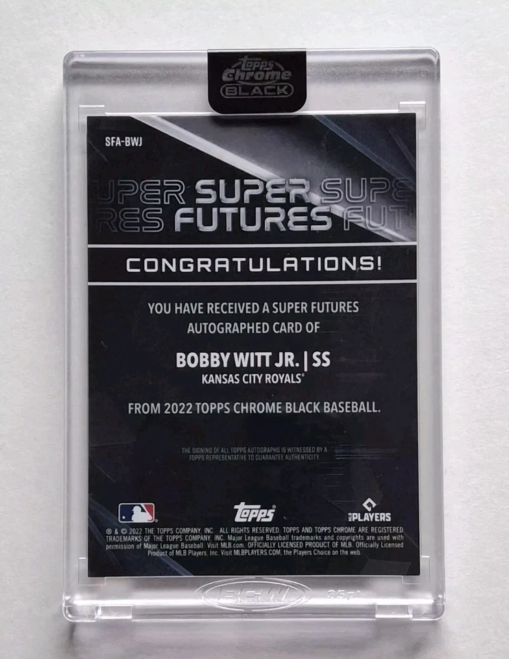 BOBBY WITT Jr. - 2022 Topps Chrome Black GOLD Refractor #/50 , Rookie (RC) Auto - Image 2 of 2