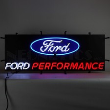 Ford Performance Neon Sign Mustang F-150 Garage Wall Lamp Light Hand Blown Glass