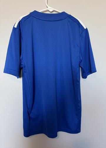 Adidas Youth STRIPE 19 S/S Tee Shirt Running Training Blue Kid Top Jersey DU4396 - Picture 4 of 6