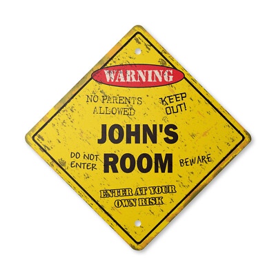 John's Room Vintage Crossing Sign Xing Plastic Rustic kids bedroom children's na