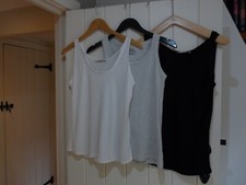 3 Summer Ladies Vests (2 X Oasis, 1 X Basics) Size UK8