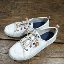 Sperry Top Sider Womens Sz 6.5 Shoes Sneakers Slip On Loafer White *READ