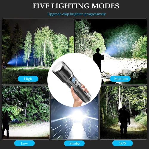 Linterna LED Linterna Telescópica Superbrillante USB Luz Recargable. - Imagen 13 de 13