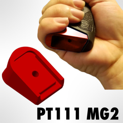 Taurus PT111 Millennium G2 Plus Ergonomic Pinky Groove Magazine Baseplate *RED