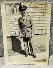 1944 WWII US Army Soldier Photo Uniform Military Portrait Vintage Snapshot
