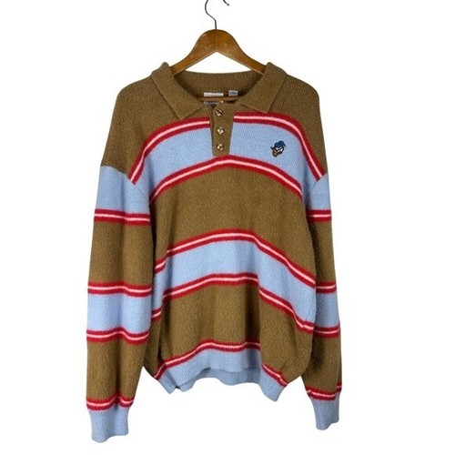 Disney X Forever 21 Para hombres XXL Pato Donald Polo Tejido Difuso Rayas Suéter - Imagen 2 de 9