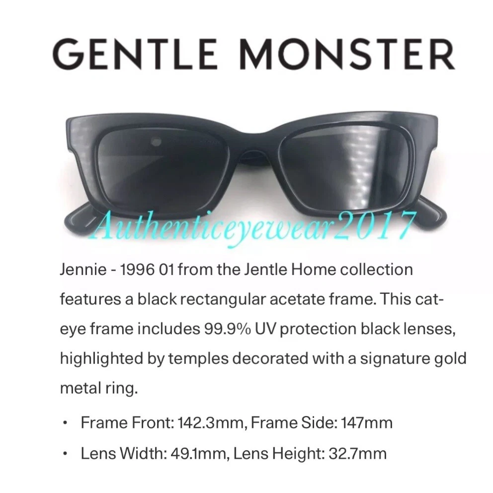 2024 GM Sunglasses Only Jennie 1996 01 Black Frame Black Lenses 