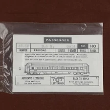 Walthers HO Scale 46-60 Delaware & Hudson Passenger Car Gold Decals NOS