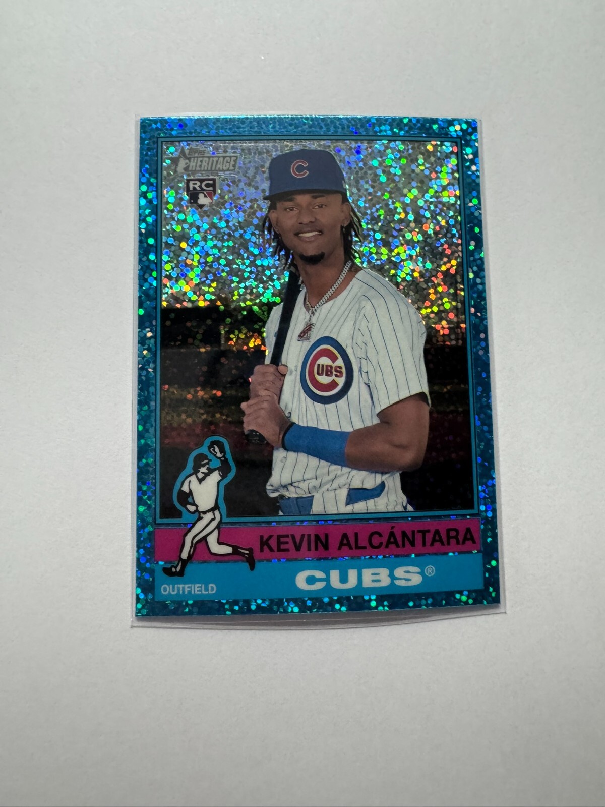 2025 Topps Heritage #353 Kevin Alcantara Silver Sparkle Chrome Chicago Cubs RC