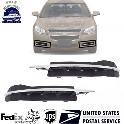 Front Fog Light Cover Set Primed For 2008-12 Chevrolet Malibu 25905344 25905343