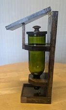 Handcrafted Wine Bottle Bird Feeder with Finished Hardwood