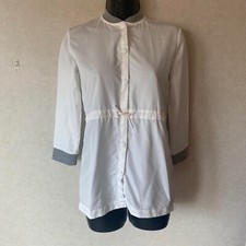 Dip Long Line Button Up Windbreaker Jacket - White - Size 8-10 - New  - Medium