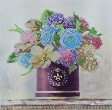 Kit Bead Embroidery DIY Craft Kit stamped Bead Bouquet of flowers ta-485