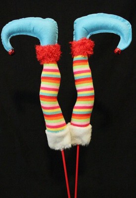 Download Raz Elf Legs Christmas Ornament Blue Green Candy Stripe ...