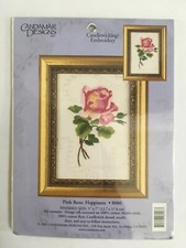 Candamar Design PINK ROSE: HAPPINESS Candlewicking  Crewel Embroidery Kit 8006