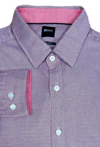 118 Hugo Boss Мужская приталенная куртка из хлопка с длинным рукавом фиолетового цвета - L 12890₽