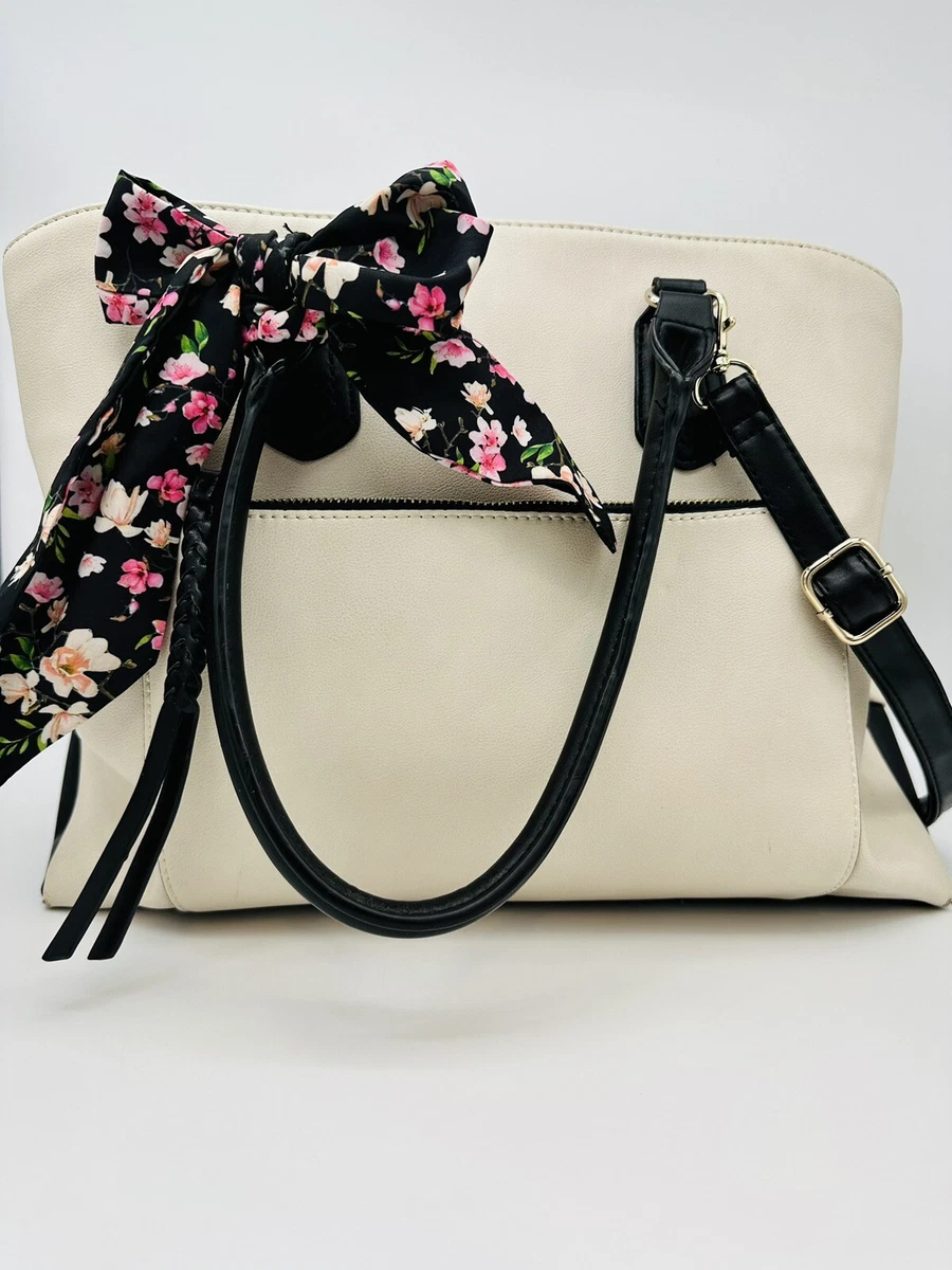 designer bag with scarf]