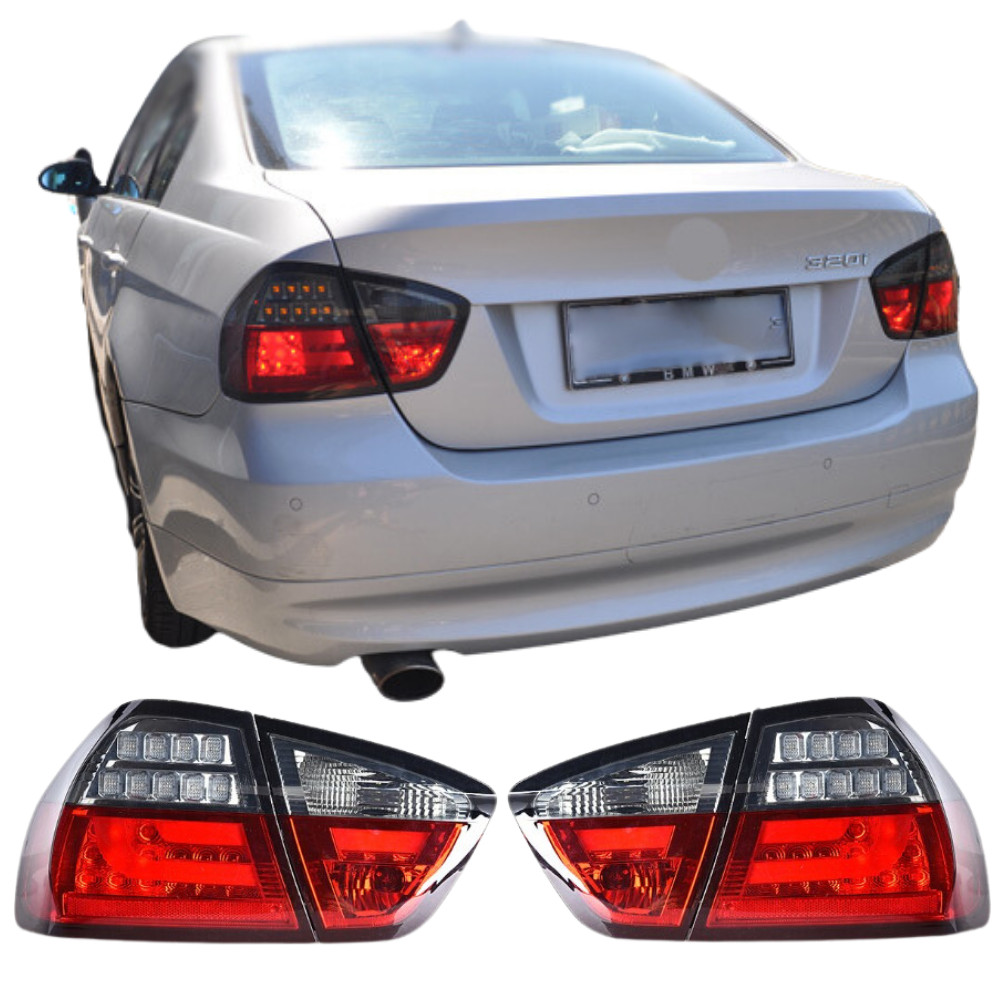 Feux arrière LED Light Bar rouge pour BMW Série 3 E90 Berline Phase 1 de 2005 à 2008