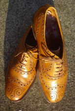Vintage Grenson Footmaster Light Tan Leather Oxford  Brogue Size 7 1/2 Skinhead