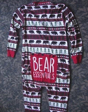BEAR Essentials Flap Jack Union Suit Lazy One Adult L 100% Cotton Trap Door PJs