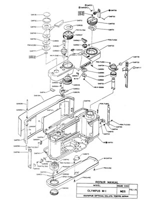 Olympus OM-1 OM1 CAMERA SERVICE REPAIR, OWNER, PARTS MANUAL -34