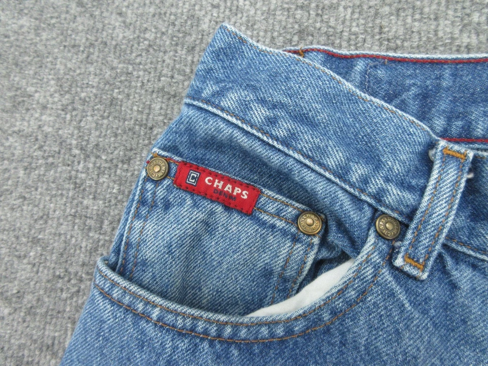 Ralph Lauren Chaps Jeans Mens 30x30 Blue Straight Mid Rise Cotton (FITS 29x29.5) - Image 4 of 4