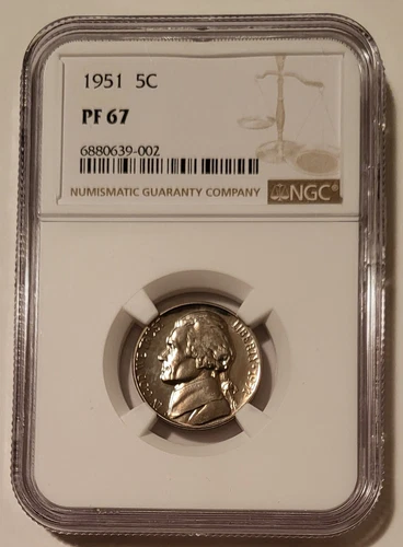 NGC 1951 Jefferson Nickel PF67 Low Proof Mintage
