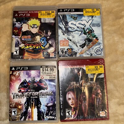 Soul Calibur IV Naruto SSX TRANSFORMERS (Lot 4 PlayStation 3 games) Working