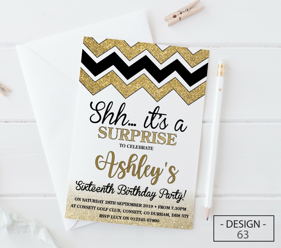 18th 21st 30th 40th 50th 60th Birthday Invitations Personalised, Party