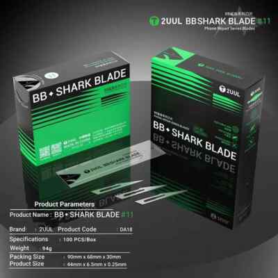 100pcs/box 2UUL DA18 No.11 BB Shark Blade Phone PCB Degumming Scraper Pry Knife