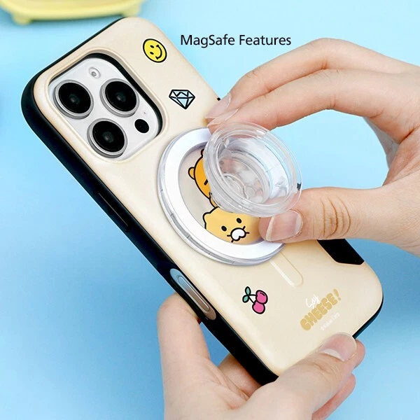 Funda protectora Kakao Friends Say Cheese dos tarjetas para Galaxy S25 S24 S23 Plus Ultra Foto 3 de 4