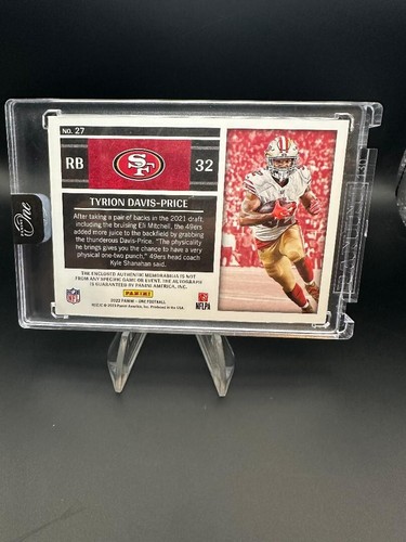 2022 Panini One Tyrion Davis Price On Card Rookie Patch Auto 197/199 RC Jersey - Picture 2 of 2