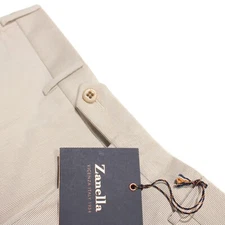 Zanella NWT Chinos / Casual Pants Size 33 US Curtis Beige Striped Cotton Blend