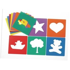 Familiar Shapes Stencils for Kids, 8 inches, Jumbo, Sturdy, Quality,