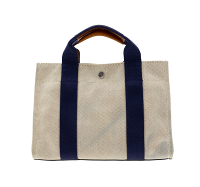 Tory Burch X4303 Womens Beige/Blue Canvas Small Tory Tote | eBay