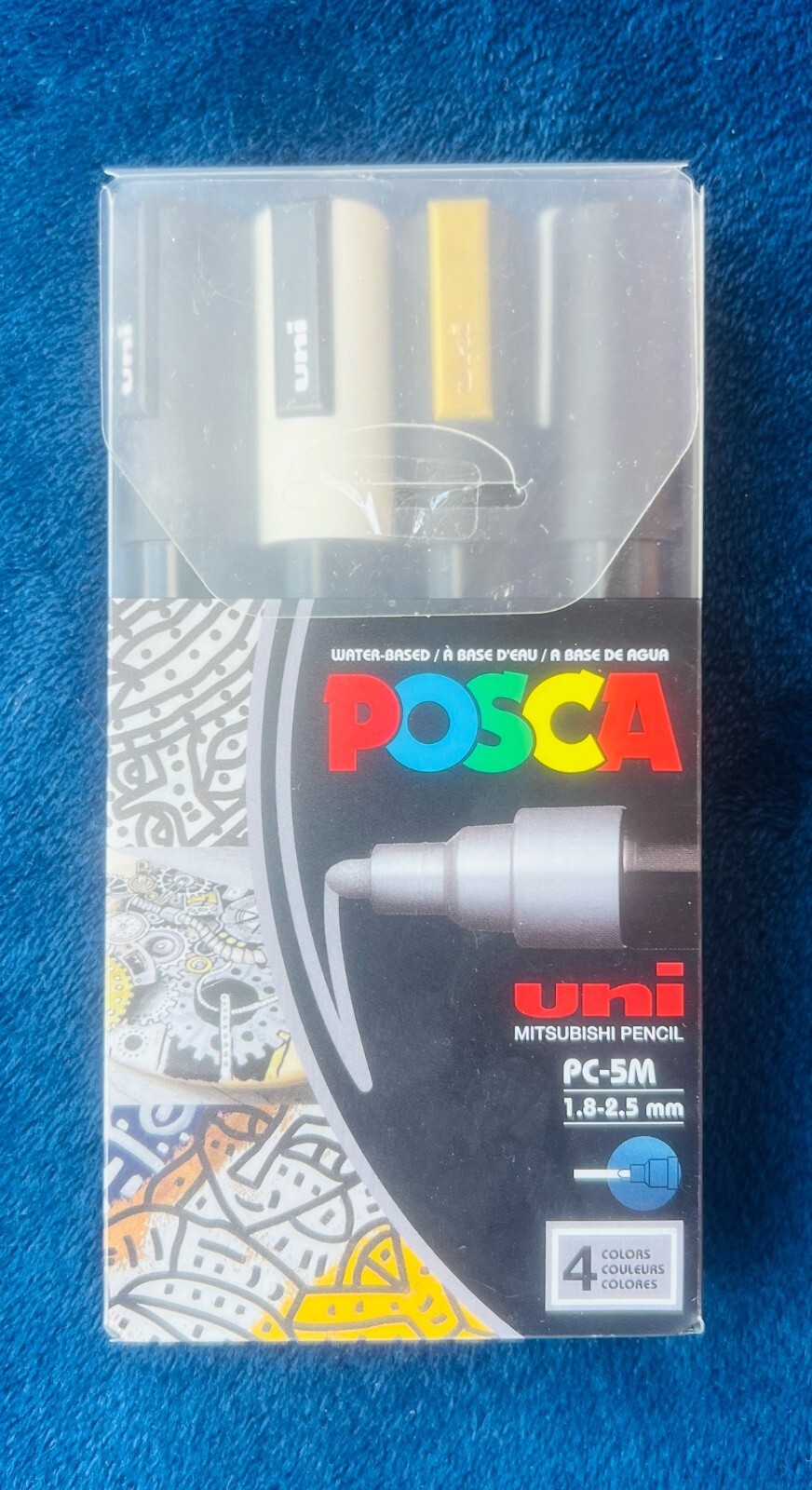 Metallic Set Of 4 White Gold Black Silver Nib Sealed Pc-5m
