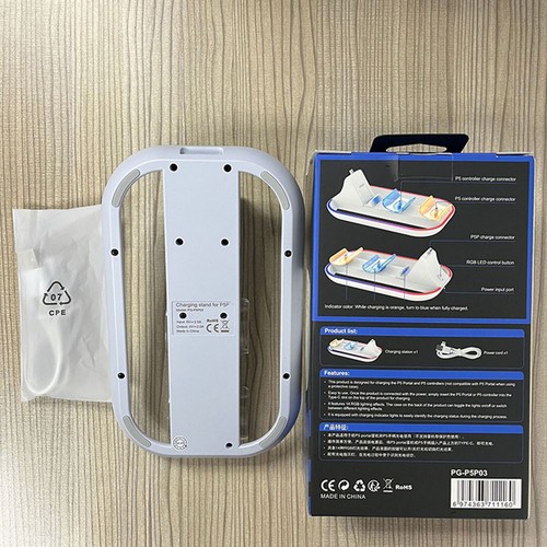 3-in-1 Charging Dock Stand with RGB Lights for PS5 Controller/PS5 Portal Console - Picture 4 of 5