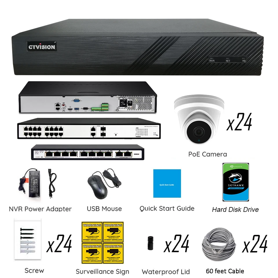 CTVISION 4K NVR 8MP Audio PoE IP Security CCTV Video Surveillance Camera System - Image 3 of 4