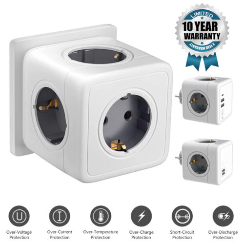 Socket cube without cable, 5 x multiple socket socket adapter cube DE - Picture 1 of 13