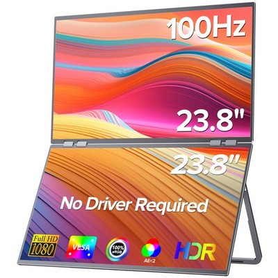 UPERFECT 23,8 Zoll 100Hz Dual-Tragbarer Monitore Für Laptop PC Phone mit VESA