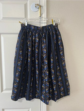 Original Alpen Trachten Vintage Floral Wool Drindl Skirt European Cottagecore
