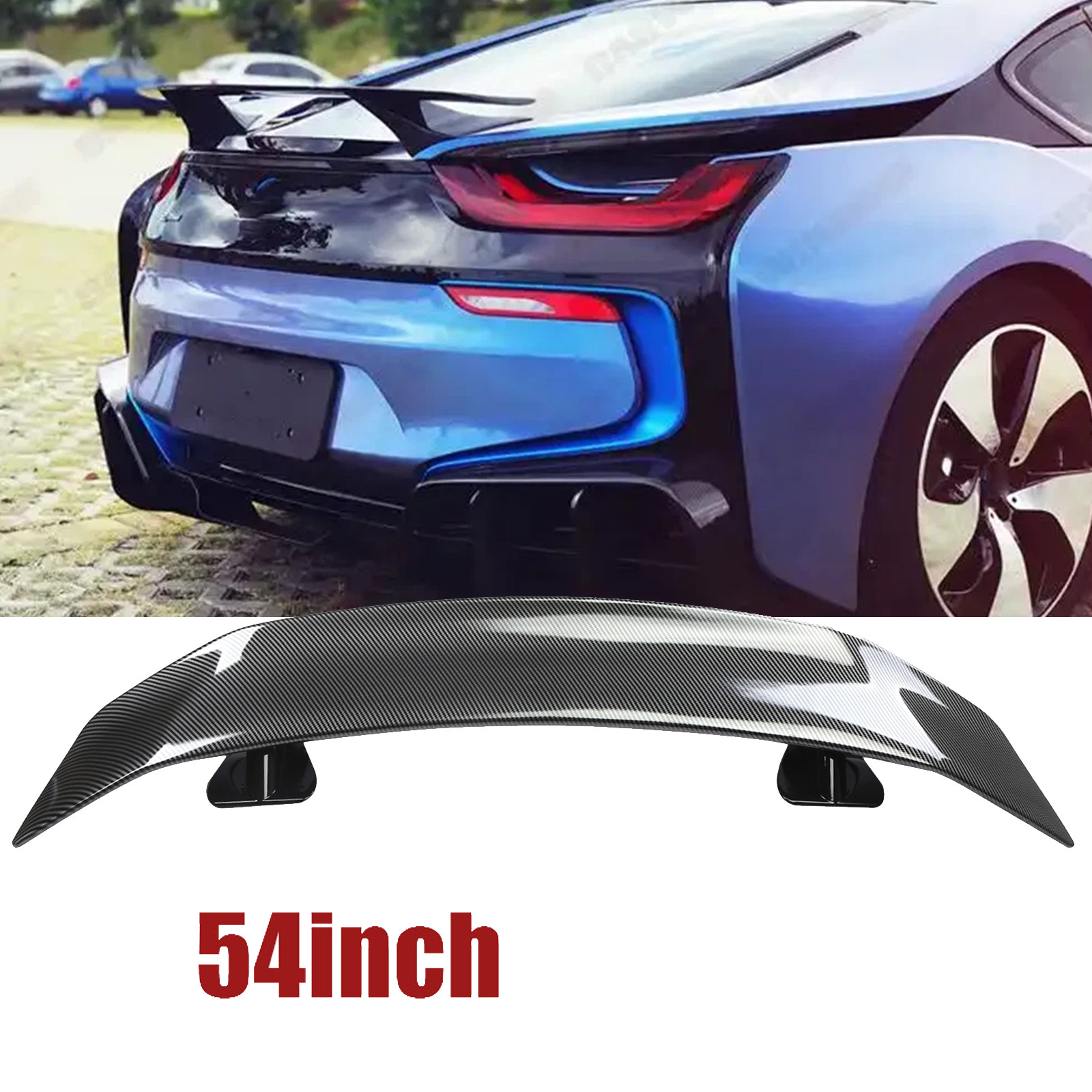 Carbon Fiber 54" Car Rear Trunk Spoiler Lip Wing Racing For BMW i8 2014- 2019