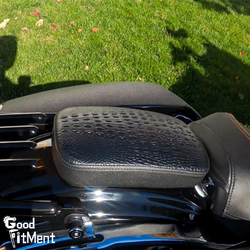 Black Rectangular Pillion Passenger Pad Seat 8 Suction Cup Pad For Big Dog K9 US Foto 3 de 4