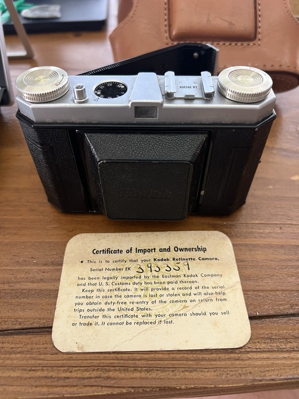 Kodak Retinette 35mm Folding Bellows Camera Black/Silver with Case